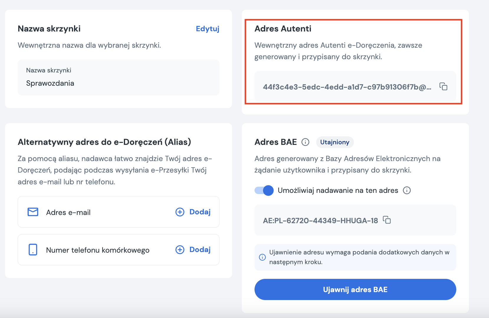 Adres Gdzie znajdę adres e-Doręczeń?