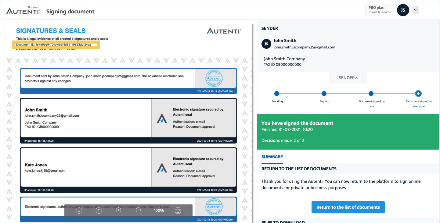 What is Document ID?